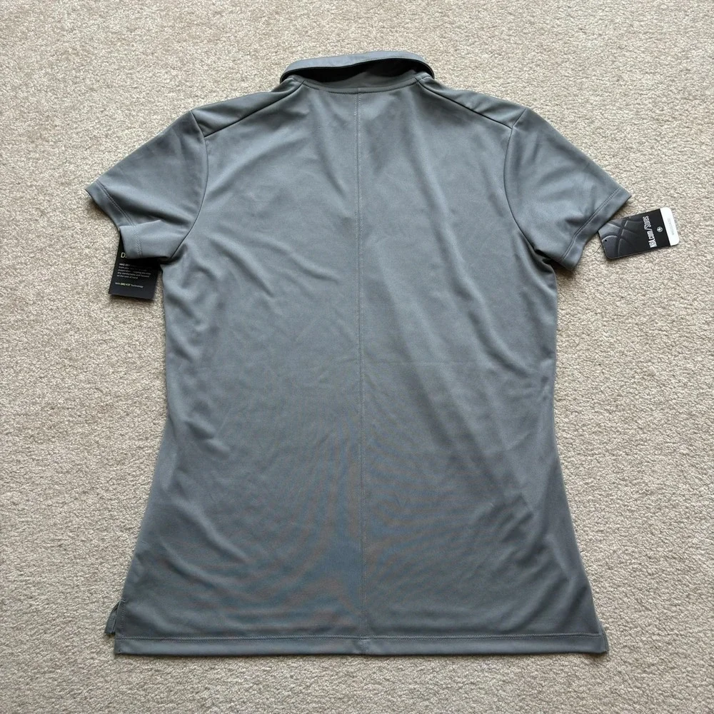 NWT Chicago Bulls Nike Polo Shirt Womens Large Gray NBA Basketball Dri‎ Fit Top